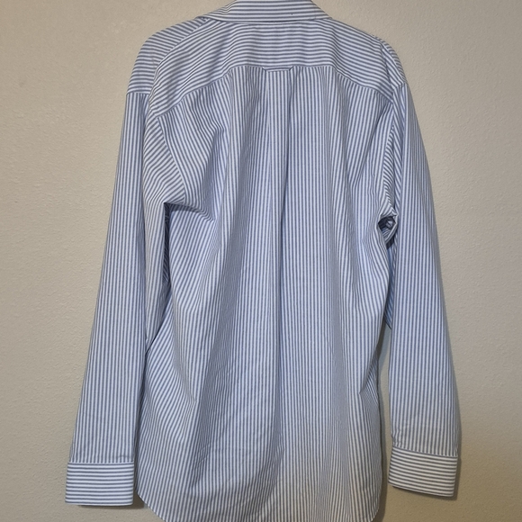 Stafford Men's Light Blue Striped Button Down Shirt - Picture 2 of 3
